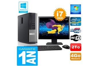PC De Bureau Dell PC Dell 990 Sff Core i7-2600 Ram 4Go Disque 2 To WiFi W7 Ecran 19"
