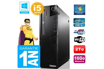 PC De Bureau Lenovo PC Lenovo M93P Sff Core i5-4570 Ram 16Go Disque 2 To Graveur Dvd WiFi W7