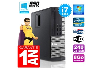 PC De Bureau Dell PC Dell 990 Sff Core i7-2600 Ram 8Go Disque 240 Go SSD WiFi W7
