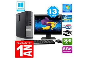 PC De Bureau Dell PC Dell 990 Sff Core I3-2120 Ram 8Go Disque 500 Go WiFi W7 Ecran 19"