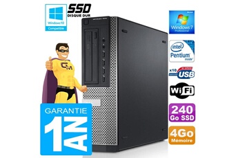 PC De Bureau Dell PC Dell 7010 Dt Intel G840 Ram 4Go Disque 240 Go SSD WiFi W7