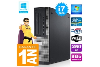PC De Bureau Dell PC Dell 7010 Dt Core i7-2600 Ram 8Go Disque 250 Go WiFi W7