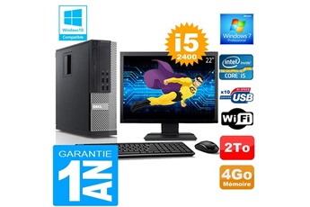 PC De Bureau Dell PC Dell 990 Sff Core i5-2400 Ram 4Go Disque 2 To WiFi W7 Ecran 22"