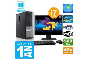 PC De Bureau Dell PC Dell 990 Sff Core i7-2600 Ram 4Go Disque 500 Go WiFi W7 Ecran 22"