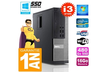PC De Bureau Dell PC Dell 990 Sff Core I3-2120 Ram 16Go Disque 480 Go SSD WiFi W7