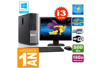 PC De Bureau Dell PC Dell 990 Sff Core I3-2120 Ram 16Go Disque 500 Go WiFi W7 Ecran 19"