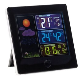 Infactory Horloge Radio-pilotée XXL – Thermo-Hygromètre + Capteur Extérieur, Affichage Géant