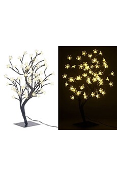 lampe à poser lunartec : arbre lumineux 45 cm avec 64 fleurs à led