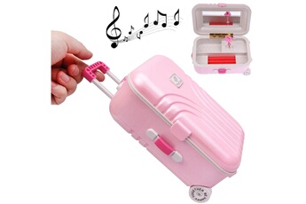 Boite à musique Wewoo Boîte à musique mécanique style valise mini mignon / rangement avec le miroir et la fille ballet
