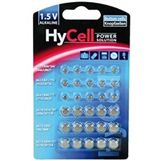 Jeu économique de 30 piles bouton alcalines/5 x pour chaque type R621, LR736, LR626, LR1130, 386A. LR1154/Idéal pour les clés de voiture, les