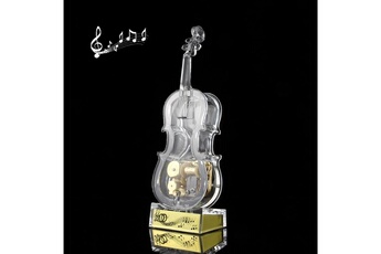 Boite à musique Wewoo Boîte à musique transparente en forme violon cristal taille moyenne transparent