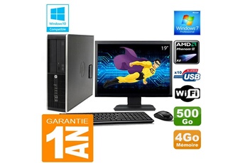 Ensemble Pc Avec Écran Hp Pc Hp Compaq 6005 Pro Sff Amd Phenom Ii Ram 4Go Disque 500 Go Wifi W7 Ecran 19"