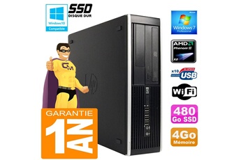 Unité Centrale Hp Pc Hp Compaq 6005 Pro Sff Amd Phenom Ii Ram 4Go Disque 480 Go Ssd Wifi W7