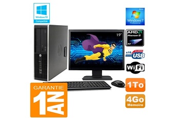 Ensemble Pc Avec Écran Hp Pc Hp Compaq 6005 Pro Sff Amd Phenom Ii Ram 4Go Disque 1 To Wifi W7 Ecran 19"