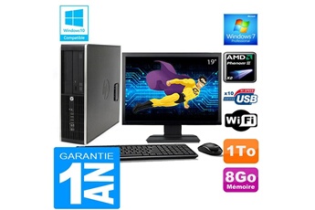 Ensemble Pc Avec Écran Hp Pc Hp Compaq 6005 Pro Sff Amd Phenom Ii Ram 8Go Disque 1 To Wifi W7 Ecran 19"