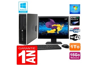 Ensemble Pc Avec Écran Hp Pc Hp Compaq 6005 Pro Sff Amd Phenom Ii Ram 16Go Disque 1 To Wifi W7 Ecran 19"