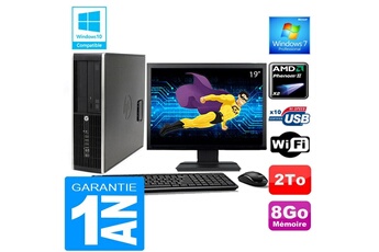 Ensemble Pc Avec Écran Hp Pc Hp Compaq 6005 Pro Sff Amd Phenom Ii Ram 8Go Disque 2 To Wifi W7 Ecran 19"