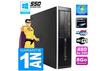 Unité Centrale Hp Pc Hp Compaq 6005 Pro Sff Amd Phenom Ii Ram 8Go Disque 480 Go Ssd Wifi W7