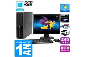 Ensemble Pc Avec Écran Hp Pc Hp Compaq 6005 Pro Sff Amd Phenom Ii Ram 8Go Disque 240 Go Ssd Wifi Ecran 19"