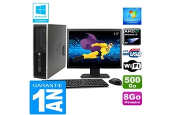 Ensemble Pc Avec Écran Hp Pc Hp Compaq 6005 Pro Sff Amd Phenom Ii Ram 8Go Disque 500 Go Wifi W7 Ecran 19"