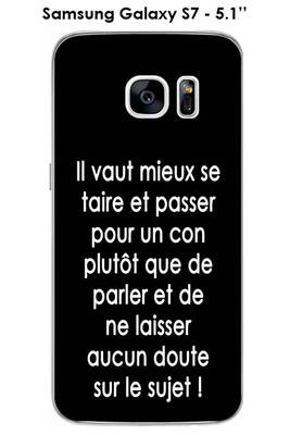 Coque Smartphone Onozo Coque Samsung Galaxy S7 Design Citation Il Vaut Mieux Texte Blanc Fond Noir Darty