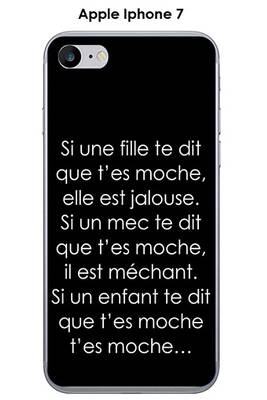 Coque Iphone Onozo Coque Tpu Gel Souple Apple Iphone 7 Amp Iphone 8 Design Citation Quot Si Une Fille Te Dit Quot Texte Blanc Fond Noir Darty