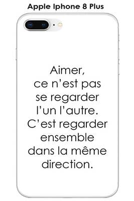 Coque Iphone Onozo Coque Apple Iphone 8 Plus Design Citation Quot Aimer Ce N 39 Est Pas Quot Texte Noir Fond Blanc Darty