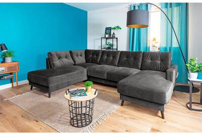 Canape Fixe Sofa Story Canape Stockholm Panoramique Gris Fonce Gauche Darty