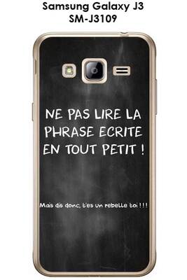 Coque Smartphone Onozo Coque Samsung Galaxy J3 Sm J3109 Design Citation Rebelle Ecrite A La Craie Darty