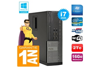 Dell Pc Optiplex 9010 Sff Core I7-2600 Ram 16Go Disque 2To Graveur Dvd Wifi W7 (Reconditionné)