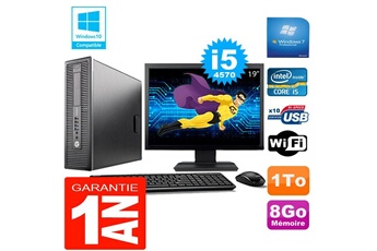PC De Bureau HP PC HP Elitedesk 800 G1 Sff Core i5-4570 8Go Disque 1 To WiFi W7 Ecran 19"