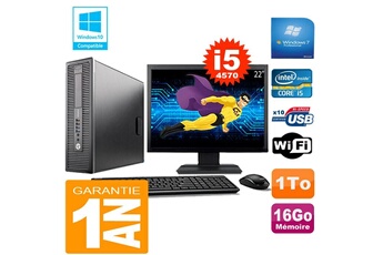 Pc De Bureau Hp Pc Hp Elitedesk 800 G1 Sff Core I5-4570 16Go Disque 1 To Wifi W7 Ecran 22"