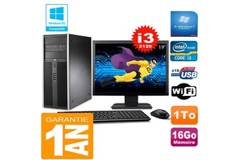 Pc De Bureau Hp Pc Tour Hp Compaq 8200 Core I3-2120 Ram 16Go Disque 1 To Wifi W7 Ecran 19"
