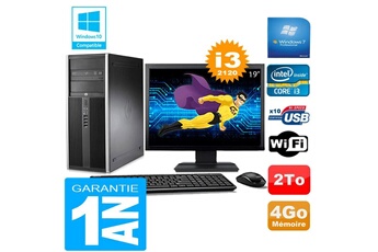Pc De Bureau Hp Pc Tour Hp Compaq 8200 Core I3-2120 Ram 4Go Disque 2 To Wifi W7 Ecran 19"