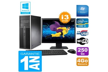 Pc De Bureau Hp Pc Tour Hp Compaq 8200 Core I3-2120 Ram 4Go Disque 250 Go Wifi W7 Ecran 19"
