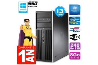 Pc De Bureau Hp Pc Tour Hp Compaq 8200 Core I3-2120 Ram 8Go Disque 240Go Ssd Graveur Dvd Wifi W7