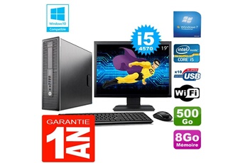 PC De Bureau HP PC HP Elitedesk 800 G1 Sff Core i5-4570 8Go Disque 500 Go WiFi W7 Ecran 19"