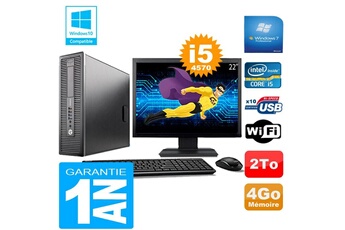 PC De Bureau HP PC HP Elitedesk 800 G1 Sff Core i5-4570 4Go Disque 2 To WiFi W7 Ecran 22"