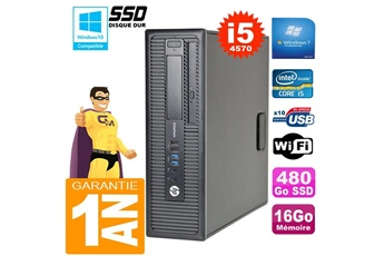 PC De Bureau HP PC HP Elitedesk 800 G1 Sff Core i5-4570 16Go Disque 480Go SSD Graveur Dvd WiFi W7