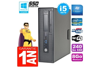 PC De Bureau HP PC HP Elitedesk 800 G1 Sff Core i5-4570 8Go Disque 240Go SSD Graveur Dvd WiFi W7