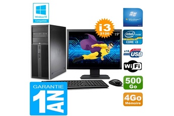 PC De Bureau HP PC Tour HP Compaq 8200 Core I3-2120 Ram 4Go Disque 500 Go WiFi W7 Ecran 19"