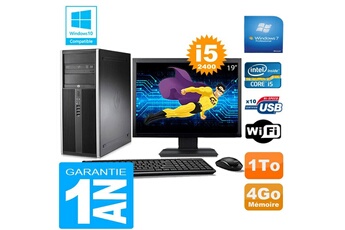 PC De Bureau HP PC Tour HP Compaq 8200 Core i5-2400 Ram 4Go Disque 1 To WiFi W7 Ecran 19"