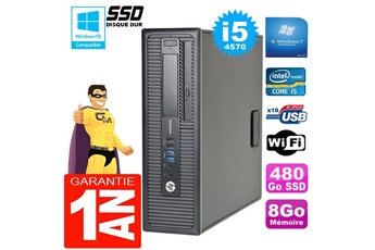 PC De Bureau HP PC HP Elitedesk 800 G1 Sff Core i5-4570 8Go Disque 480Go SSD Graveur Dvd WiFi W7