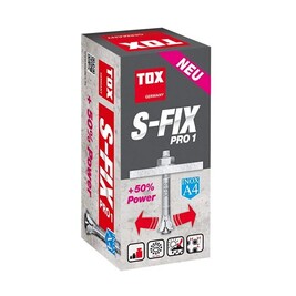 Clou Tox goujon d'ancrage en acier inoxydable A4 S-Fix Pro 1, M10x90/10 mm, 50 pièces, 040171101 Clou Tox goujon d'ancrage en acier inoxydable A4 S-Fix Pro 1, M10x90/10 mm, 50 pièces, 040171101