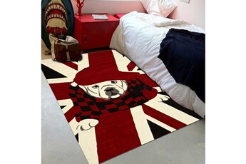 Tapis pour enfant Dezenco Tapis salon london dog rouge 60 x 110 cm tapis pour enfants chambre par dezenco