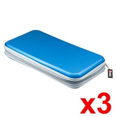 3PCS Classeur Rangement Boîte pochette CD transport Rangement zippée antichoc 80 CD DVD bleu