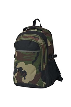 sac et housse de randonnée vidaxl sac à dos d'école 40 l noir et camouflage