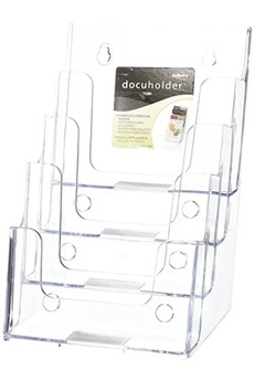lampe de lecture deflecto multi-tier literature display holder for wall or desktop 4 x a5 pockets clear ref 77901