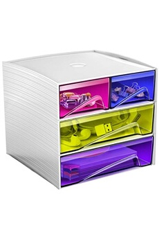 lampe de lecture cep mini module de rangement mycube 2 petits tiroirs + 2 grands tiroirs 3-211 happy multicolore