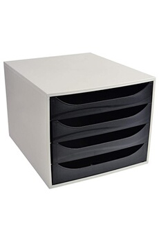 lampe de lecture exacompta 2286014d ecobox caisson 4 tiroirs office gris/noir